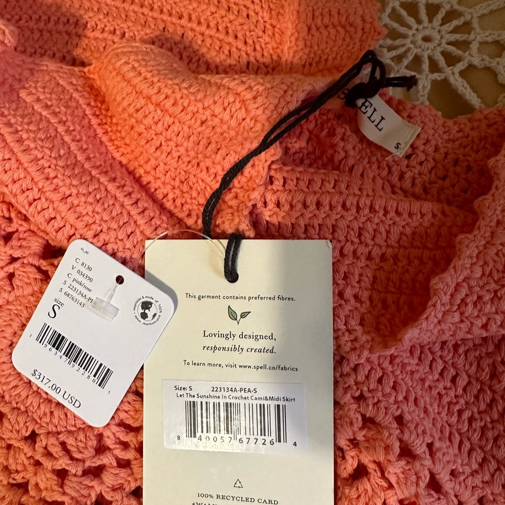 BNWOT Spell Let The Sunshine Crochet Set in Peach 🍑🌞 - Picture 7 of 12